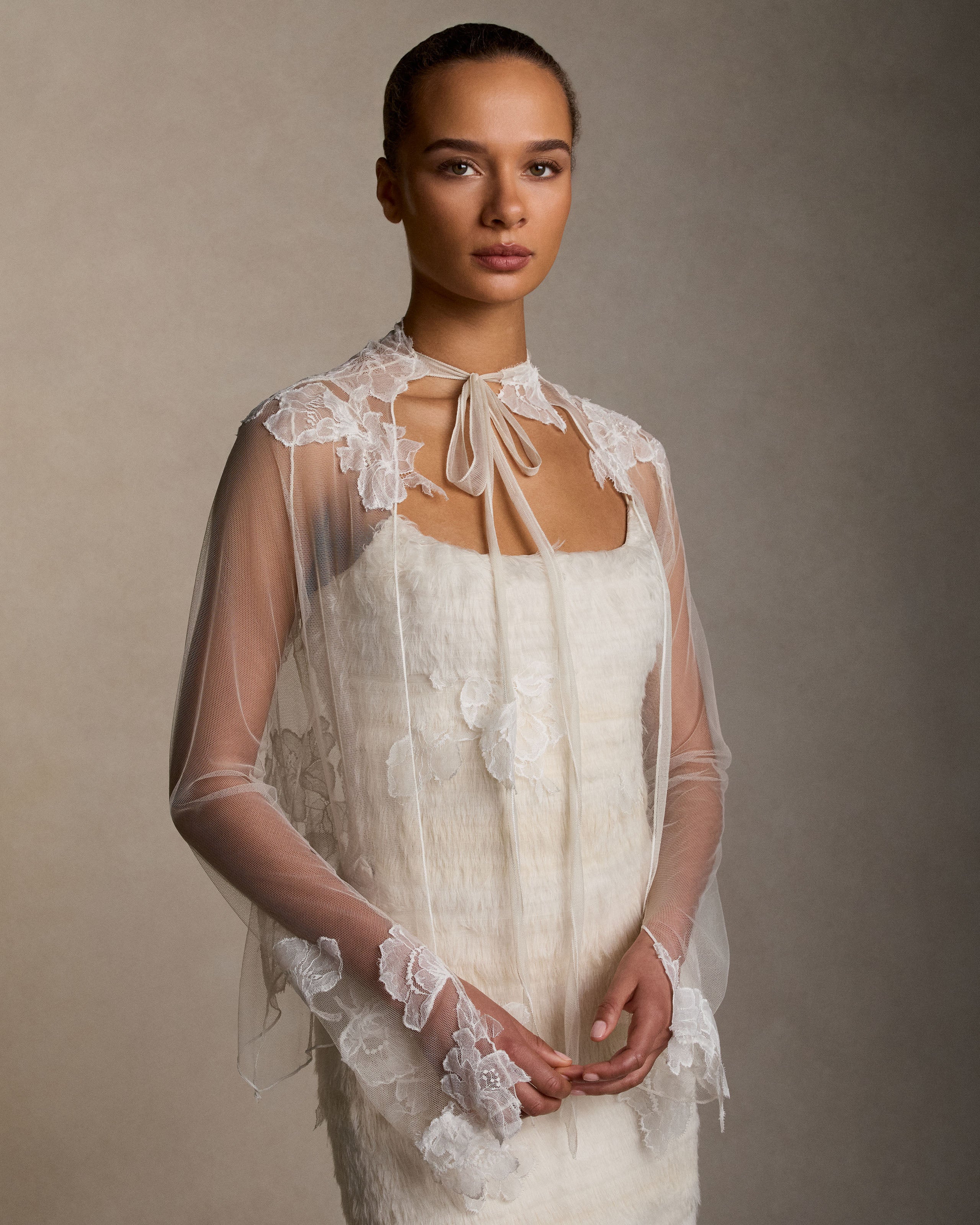 Clara Tulle with Lace Appliqué - Image 5