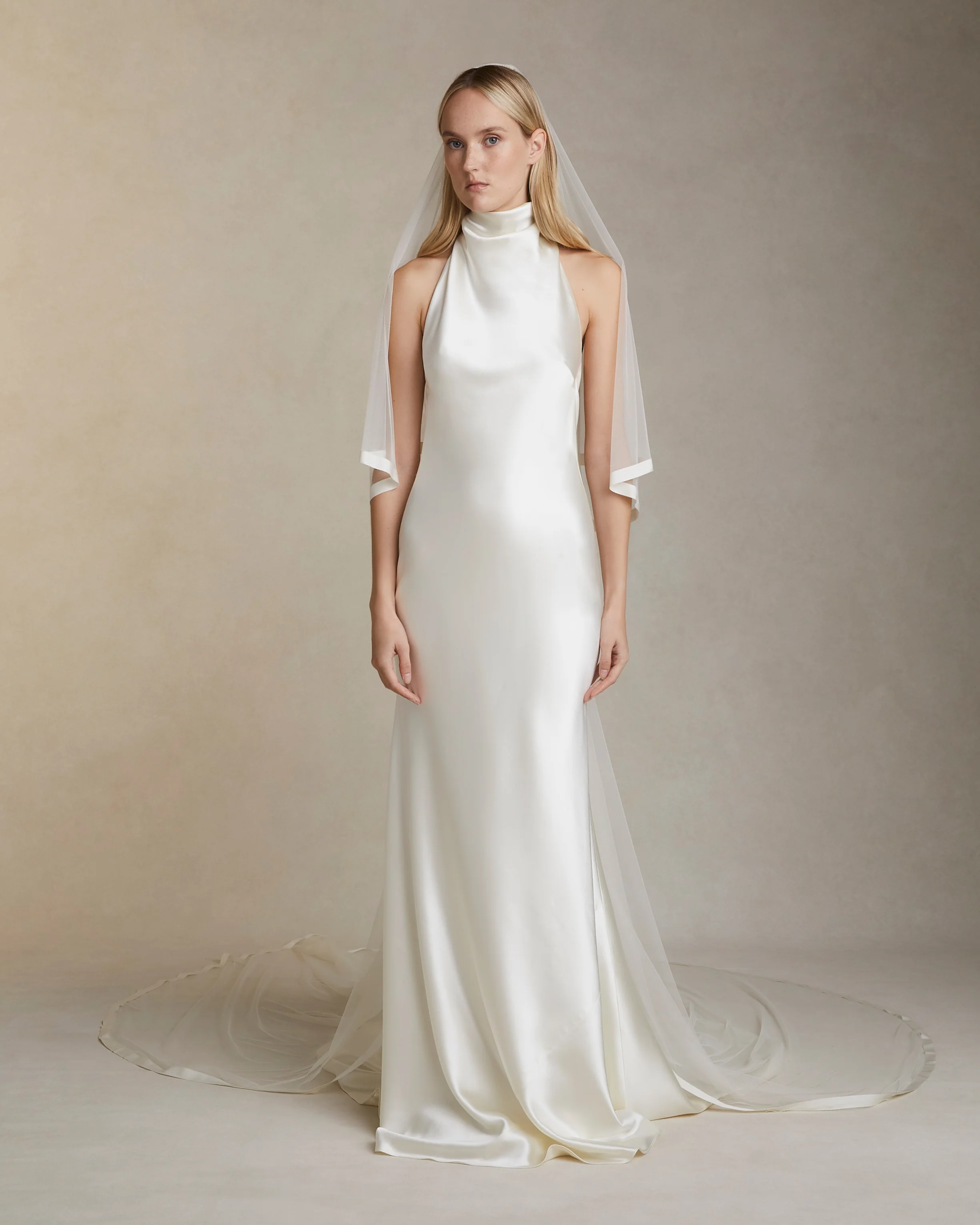 Grosgrain Border Drop Veil - Chapel - Image 3